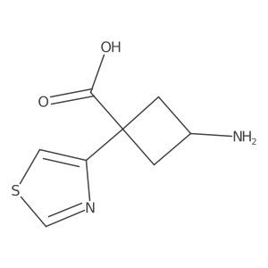3-Amino-1-(1,3-thiazol-4-yl)cyclobutane-1-carboxylic acid结构式