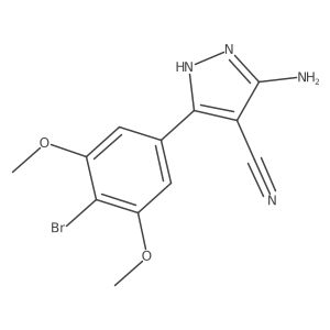 3-Amino-5-(4-bromo-3,5-dimethoxyphenyl)-1H-pyrazole-4-carbonitrile结构式