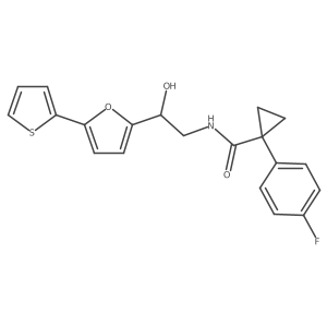 1-(4-fluorophenyl)-N-{2-hydroxy-2-[5-(thiophen-2-yl)furan-2-yl]ethyl}cyclopropane-1-carboxamide结构式