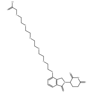 2-[2-[2-[2-[2-[2-[2-(2,6-Dioxo-3-piperidyl)-1-oxo-isoindolin-4-yl]sulfanylethoxy]ethoxy]ethoxy]ethoxy]ethoxy]acetic acid Structure