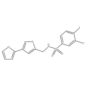 3-chloro-4-fluoro-N-{[4-(furan-2-yl)thiophen-2-yl]methyl}benzene-1-sulfonamide结构式