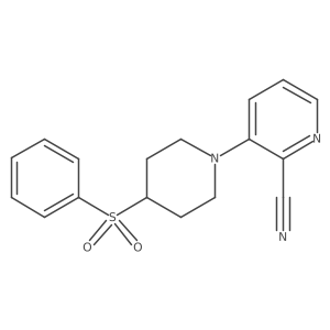 3-[4-(Benzenesulfonyl)piperidin-1-yl]pyridine-2-carbonitrile Structure