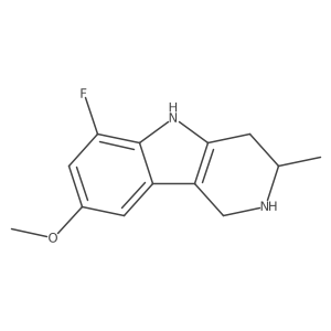 (S)-6-Fluoro-8-methoxy-3-methyl-2,3,4,5-tetrahydro-1H-pyrido[4,3-b]indole结构式