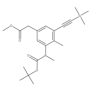 Methyl 2-(3-{[(tert-butoxy)carbonyl](methyl)amino}-4-methyl-5-[2-(trimethylsilyl)ethynyl]phenyl)acetate Structure