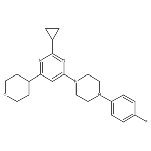 2-Cyclopropyl-4-[4-(4-fluorophenyl)piperazin-1-yl]-6-(oxan-4-yl)pyrimidine Structure