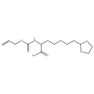 7-(1,3-Dioxolan-2-yl)-2-{[(prop-2-en-1-yloxy)carbonyl]amino}heptanoic acid Structure