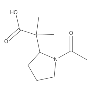 2-(1-Acetylpyrrolidin-2-yl)-2-methylpropanoic acid结构式
