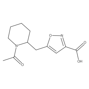 5-[(1-Acetylpiperidin-2-yl)methyl]-1,2-oxazole-3-carboxylic acid结构式