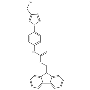 (9H-fluoren-9-yl)methyl N-{4-[4-(hydroxymethyl)-1H-1,2,3-triazol-1-yl]phenyl}carbamate结构式