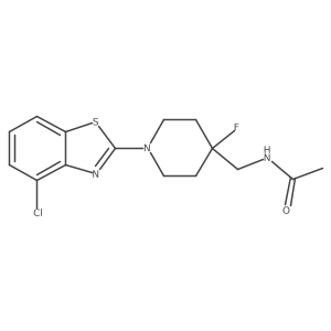 N-{[1-(4-chloro-1,3-benzothiazol-2-yl)-4-fluoropiperidin-4-yl]methyl}acetamide结构式
