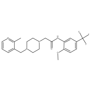 N-[2-methoxy-5-(trifluoromethyl)phenyl]-2-{4-[(2-methylpyridin-3-yl)methyl]piperazin-1-yl}acetamide结构式