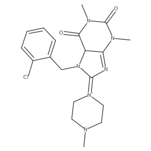 7-[(2-chlorophenyl)methyl]-1,3-dimethyl-8-(4-methylpiperazin-1-ium-1-ylidene)-5H-purine-2,6-dione结构式