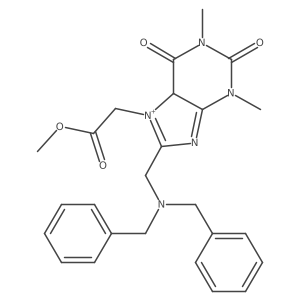 methyl 2-[8-[(dibenzylamino)methyl]-1,3-dimethyl-2,6-dioxo-5H-purin-7-ium-7-yl]acetate Structure