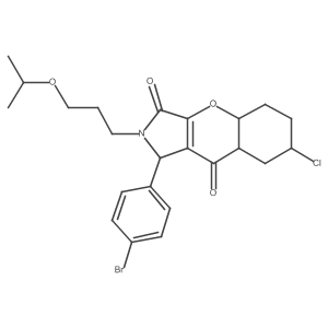 1-(4-bromophenyl)-7-chloro-2-(3-propan-2-yloxypropyl)-4a,5,6,7,8,8a-hexahydro-1H-chromeno[2,3-c]pyrrole-3,9-dione Structure