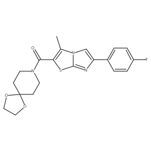 (6-(4-Fluorophenyl)-3-methylimidazo[2,1-b]thiazol-2-yl)(1,4-dioxa-8-azaspiro[4.5]decan-8-yl)methanone结构式