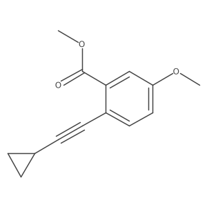 2-Cyclopropylethynyl-5-methoxybenzoic acid methyl ester Structure