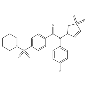 N-(1,1-dioxo-2,3-dihydrothiophen-3-yl)-N-(4-fluorophenyl)-4-(1-piperidylsulfonyl)benzamide Structure