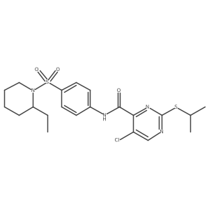 5-chloro-N-{4-[(2-ethylpiperidin-1-yl)sulfonyl]phenyl}-2-(propan-2-ylsulfanyl)pyrimidine-4-carboxamide Structure