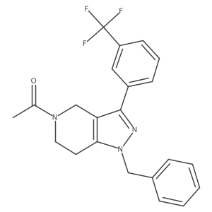 1h-Pyrazolo[4,3-c]pyridine,5-acetyl-4,5,6,7-tetrahydro-1-(phenylmethyl)-3-[3-(trifluoromethyl)phenyl]- Structure