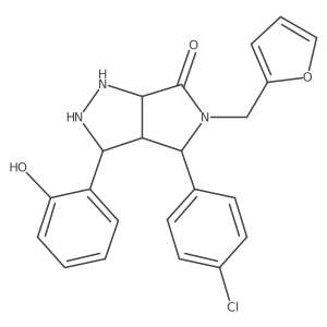 4-(4-Chlorophenyl)-5-(furan-2-ylmethyl)-3-(2-hydroxyphenyl)-1,2,3,3a,4,6a-hexahydropyrrolo[3,4-c]pyrazol-6-one结构式