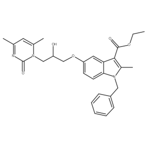 ethyl 1-benzyl-5-(3-(4,6-dimethyl-2-oxopyrimidin-1(2H)-yl)-2-hydroxypropoxy)-2-methyl-1H-indole-3-carboxylate Structure