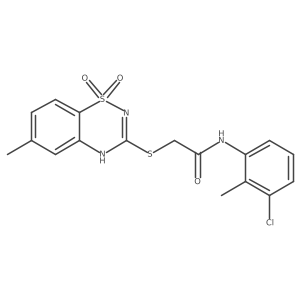N-(3-chloro-2-methylphenyl)-2-((6-methyl-1,1-dioxido-4H-benzo[e][1,2,4]thiadiazin-3-yl)thio)acetamide结构式