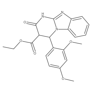 Ethyl 4-(2,4-dimethoxyphenyl)-2-oxo-1,2,3,4-tetrahydropyrimido[1,2-a]benzimidazole-3-carboxylate Structure