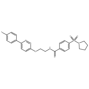 N-(2-((6-(4-fluorophenyl)pyridazin-3-yl)oxy)ethyl)-4-(pyrrolidin-1-ylsulfonyl)benzamide结构式