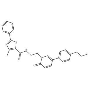 N-(2-(3-(4-ethoxyphenyl)-6-oxopyridazin-1(6H)-yl)ethyl)-4-methyl-2-phenylthiazole-5-carboxamide结构式