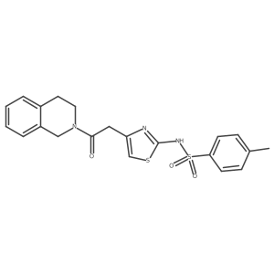N-(4-(2-(3,4-dihydroisoquinolin-2(1H)-yl)-2-oxoethyl)thiazol-2-yl)-4-methylbenzenesulfonamide Structure