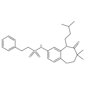N-(5-isopentyl-3,3-dimethyl-4-oxo-2,3,4,5-tetrahydrobenzo[b][1,4]oxazepin-7-yl)-2-phenylethanesulfonamide Structure