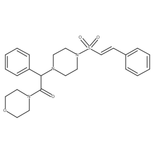 1-(Morpholin-4-yl)-2-phenyl-2-[4-(2-phenylethenesulfonyl)piperazin-1-yl]ethan-1-one结构式