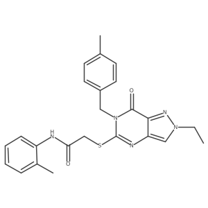 2-((2-ethyl-6-(4-methylbenzyl)-7-oxo-6,7-dihydro-2H-pyrazolo[4,3-d]pyrimidin-5-yl)thio)-N-(o-tolyl)acetamide结构式
