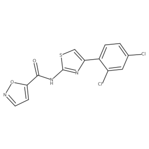 N-(4-(2,4-dichlorophenyl)thiazol-2-yl)isoxazole-5-carboxamide结构式