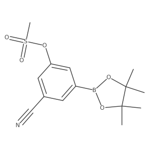 3-Cyano-5-(4,4,5,5-tetramethyl-1,3,2-dioxaborolan-2-yl)phenyl methanesulfonate Structure