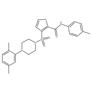 3-{[4-(2,5-dimethylphenyl)piperazin-1-yl]sulfonyl}-N-(4-methylphenyl)thiophene-2-carboxamide结构式