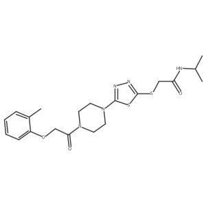 N-isopropyl-2-((5-(4-(2-(o-tolyloxy)acetyl)piperazin-1-yl)-1,3,4-thiadiazol-2-yl)thio)acetamide Structure