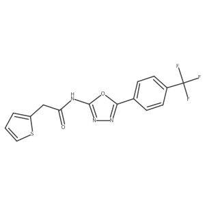 2-(thiophen-2-yl)-N-(5-(4-(trifluoromethyl)phenyl)-1,3,4-oxadiazol-2-yl)acetamide Structure