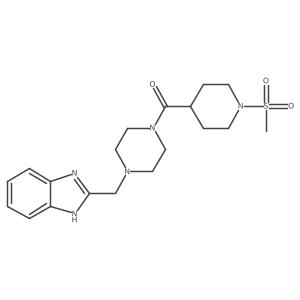 (4-((1H-benzo[d]imidazol-2-yl)methyl)piperazin-1-yl)(1-(methylsulfonyl)piperidin-4-yl)methanone结构式