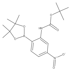 Tert-butyl 5-nitro-2-(4,4,5,5-tetramethyl-1,3,2-dioxaborolan-2-yl)phenylcarbamate Structure