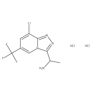1-[8-Chloro-6-(trifluoromethyl)-[1,2,4]triazolo[4,3-a]pyridin-3-yl]ethan-1-amine dihydrochloride结构式