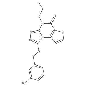 1-((3-bromobenzyl)thio)-4-propylthieno[2,3-e][1,2,4]triazolo[4,3-a]pyrimidin-5(4H)-one结构式