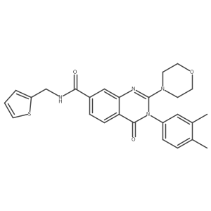3-(3,4-dimethylphenyl)-2-morpholino-4-oxo-N-(thiophen-2-ylmethyl)-3,4-dihydroquinazoline-7-carboxamide结构式