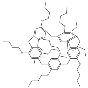 12,15,32,35,52,55,72,75,92,95-Decabutoxy-1,3,5,7,9(1,4)-pentabenzenacyclodecaphane Structure