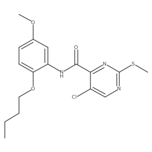 CCCCOc1ccc(OC)cc1NC(=O)c1nc(SC)ncc1Cl结构式