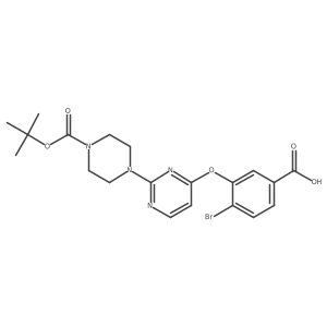 4-[4-(2-Bromo-5-carboxyphenoxy)-2-pyrimidinyl]-1-piperazinecarboxylic acid 1-(1,1-dimethylethyl) ester结构式
