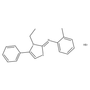 (Z)-N-(3-ethyl-4-phenylthiazol-2(3H)-ylidene)-2-methylaniline hydrobromide Structure