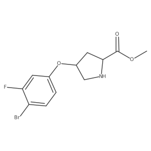 Methyl (2S,4S)-4-(4-bromo-3-fluorophenoxy)-2-pyrrolidinecarboxylate结构式