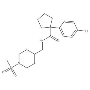 1-(4-chlorophenyl)-N-((1-(methylsulfonyl)piperidin-4-yl)methyl)cyclopentanecarboxamide结构式