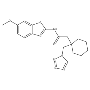 N-[(2Z)-6-methoxy-1,3-benzothiazol-2(3H)-ylidene]-2-[1-(1H-tetrazol-1-ylmethyl)cyclohexyl]acetamide结构式
